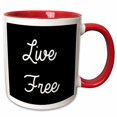thumbnail image 1 of 3drose, Live Free, 15oz Two-tone Red Mug, 1 of 6