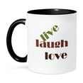 thumbnail image 1 of 3dRose, Live Laugh Love, 11oz Two-Tone Black Mug, 1 of 7