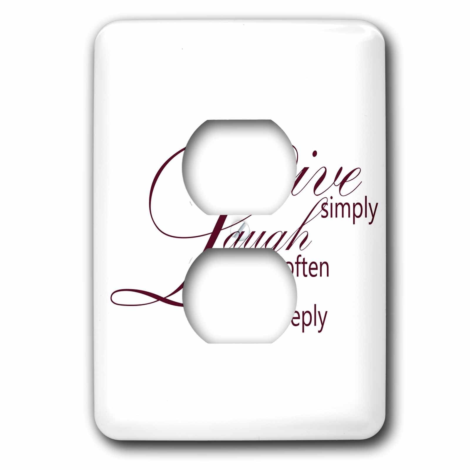 3dRose, Live Simply, Laugh Often, Love Deeply- Inspirational Words, 2 plug outlet cover