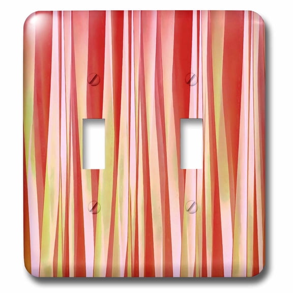 3dRose, Living Coral and Blood Orange Striped Pattern, double toggle switch