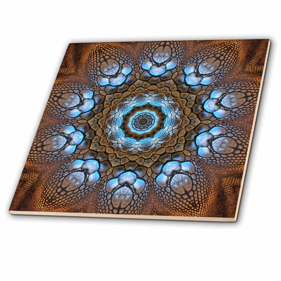 3dRose, Lizard Circle Ring Mandala, 4 Inch Ceramic Tile
