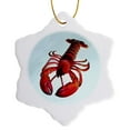 thumbnail image 1 of 3dRose, Lobster, 3 inch Snowflake Porcelain Ornament, 1 of 7