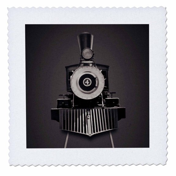 3dRose, Locomotive train coming from the front, 12x12 inch quilt square
