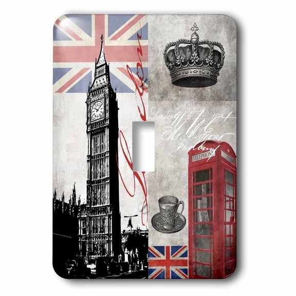 3dRose, London Britain Illustration With Big Ben, single toggle switch