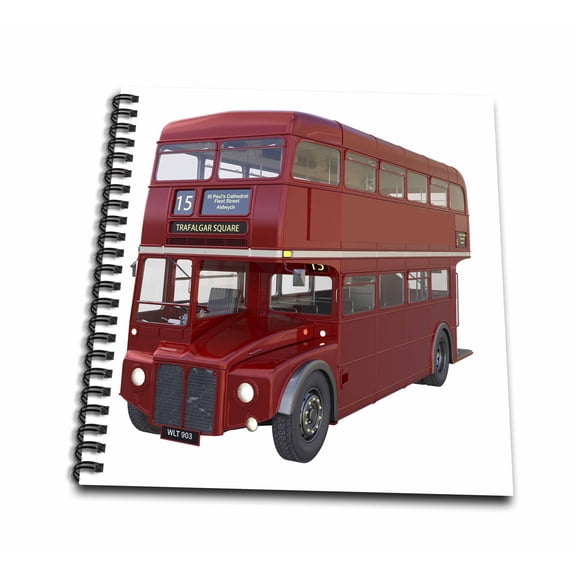 3dRose, London Double Decker Bus from the Front, Mini Notepad 4 x 4 inch