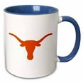 thumbnail image 1 of 3drose, Longhorns, 11oz Two-tone Blue Mug, 1 of 6