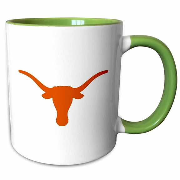 3drose, Longhorns, 11oz Two-tone Green Mug