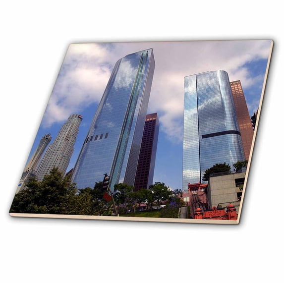 3dRose, Los Angeles Skyline, 4 Inch Ceramic Tile