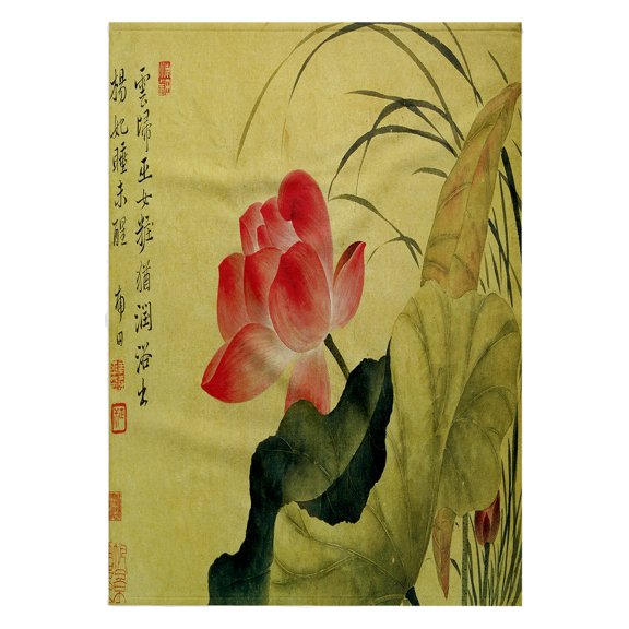3dRose, Lotus Flower by Yun Shouping Japanese Art, 22x30 Bath Hand Pool Towel