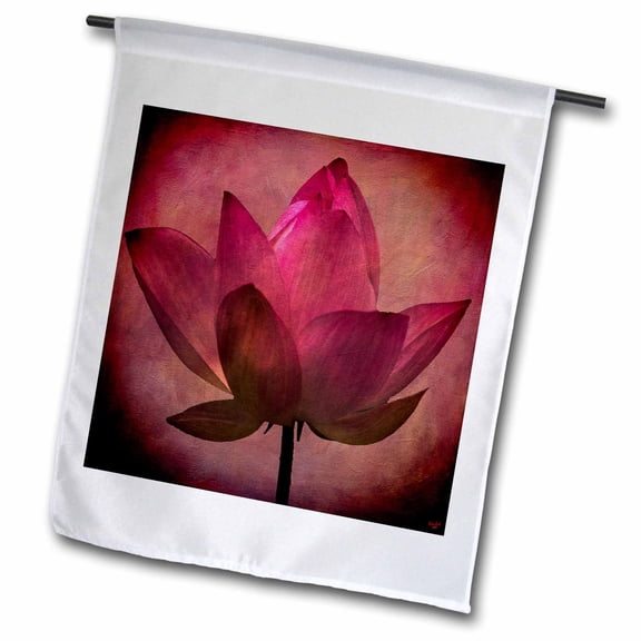 3dRose, Lotus Glow Pink Flower Floral, 12 x 18 inch Garden Flag
