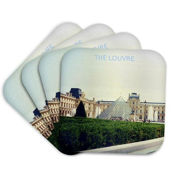 3drose, Louvre in Paris, Set of 4 Coasters - Soft