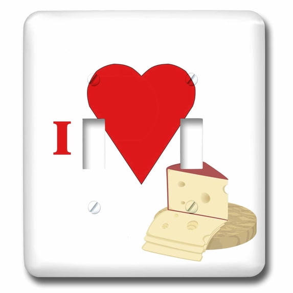 3dRose, Love Cheese, double toggle switch