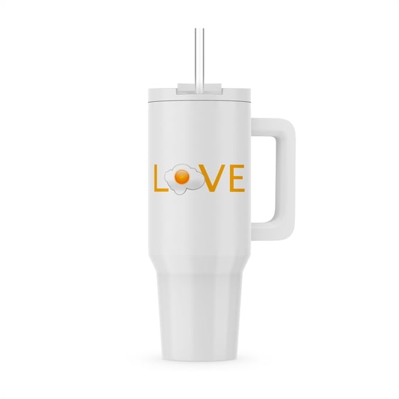 Love Eggs - Text With Sunny Side Up Fried Egg For O Fun Breakfast Food, 40oz Tumbler