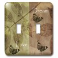 thumbnail image 1 of 3dRose, Love and Dream Gold and Brown Butterflies, double toggle switch, 1 of 1