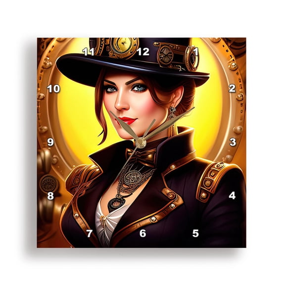 3dRose, Lovely fantastic woman - naval captain or commander in uniform gift, 15x15 Wall Clock