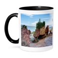 thumbnail image 1 of 3dRose, Lovers Arch, Bear Rock, Bay Of Fundy, New Brunswick - Cn04 Mgl0001 - Miva Stock, 15oz Two-Tone Black Mug, 1 of 7