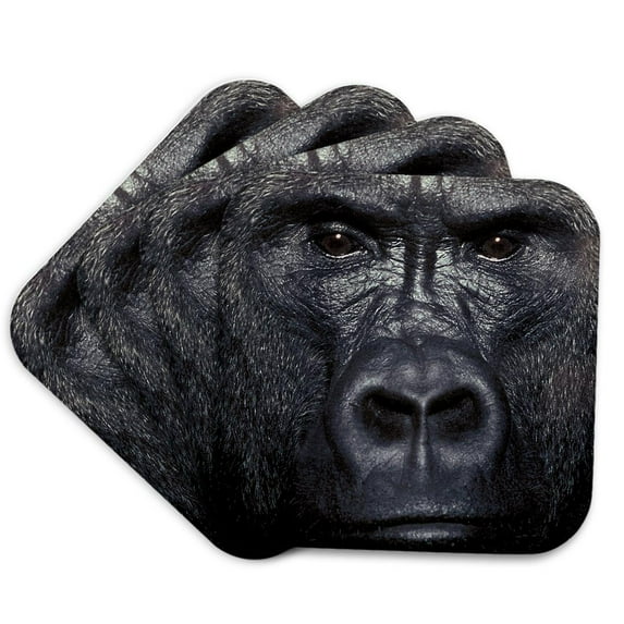 3drose, Lowland Gorilla, Set of 4 Coasters - Soft