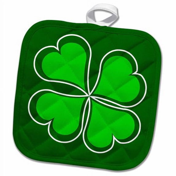 3dRose, Lucky Green Shamrock, 8x8 Potholder