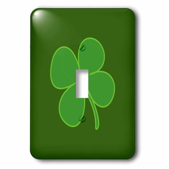 3dRose Lucky four leaf clover - Single Toggle Switch (lsp_280158_1)