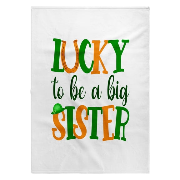 3dRose, Lucky to be a big sister St. Patricks day funny family charm, gift, 22x30 Bath Hand Pool Towel