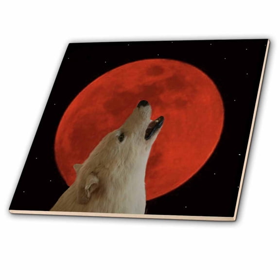 3dRose, Lunar Wolf, 6 Inch Ceramic Tile