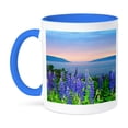 thumbnail image 1 of 3dRose, Lupines Grow Digby Nova Scotia Background, 11oz Two-Tone Blue Mug, 1 of 3