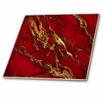 thumbnail image 1 of 3dRose, Luxury Red Gold Gem Stone Marble Glitter Metallic Faux Print , 12 Inch Ceramic Tile, 1 of 1