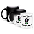 thumbnail image 1 of 3dRose, Lyme Disease Stinks Skunk Awareness Ribbon Cause Design, 11oz Magic Transforming Mug, 1 of 8