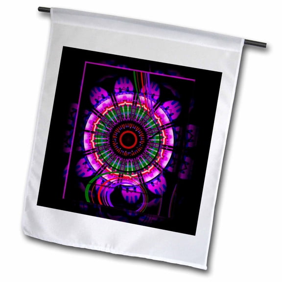 3dRose, MANDALA 6 glowing blue red black meditation harmony balance peace NewAge spiritual spirituality, 12 x 18 inch Garden Flag