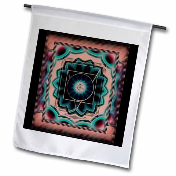 3dRose, MANDALA 9 chakra meditation spirituality NewAge pastel power energy balance peace green pink, 12 x 18 inch Garden Flag