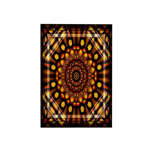 3dRose, MANDALA mandala zen InnerBalance harmony gold yellow sun energy glowing chakra meditation NewAge , 15x22 Hand Towel