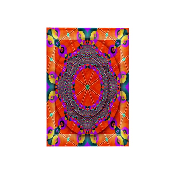 3dRose, MANDALA meditation harmony InnerPeace red purple yellow blue gold zen joy chakra energy glowing , 15x22 Hand Towel