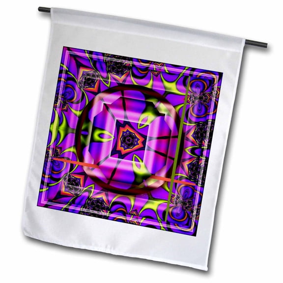 3dRose, MANDALA zen InnerBalance harmony blue green pink peace energy glowing chakra meditation NewAge , 12 x 18 inch Garden Flag