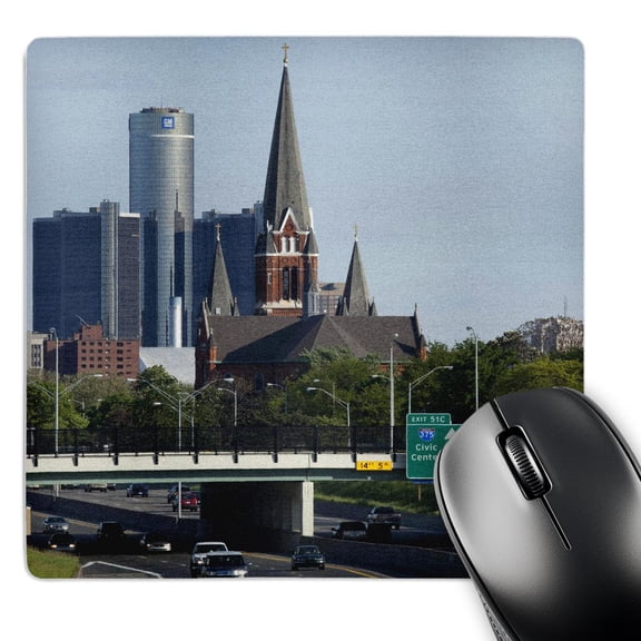 3dRose, MI, Detroit, St. Joseph Church, GM Corporation - US23 PSO0009 - Paul Souders, MousePad