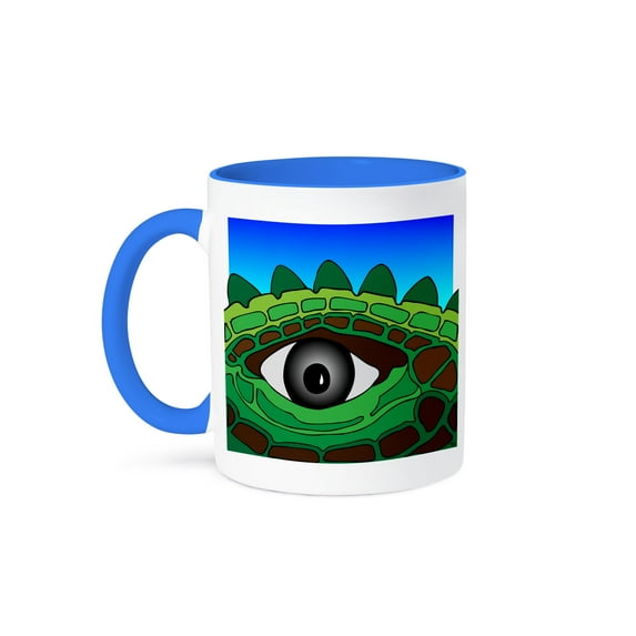 3dRose, MONSTER VIEW monster eye 2 on gradient, 11oz Two-Tone Blue Mug