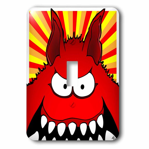 3dRose, MONSTERS monster face 23 on white, single toggle switch