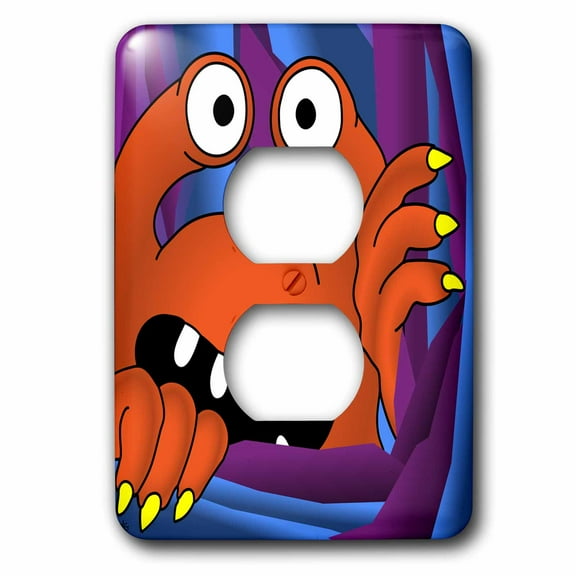 3dRose, MONSTERS monster face 8 on gradient, 2 plug outlet cover