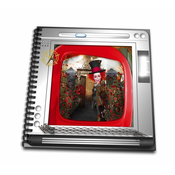 3dRose, Mad Hatter garden invitation , Mini Notepad 4 x 4 inch