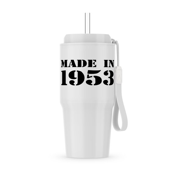Made In 1953 - Funny Birthday Birth Year Text - Fun Black Bday Stamp With Year You Were Born - Humor, 20oz Tumbler