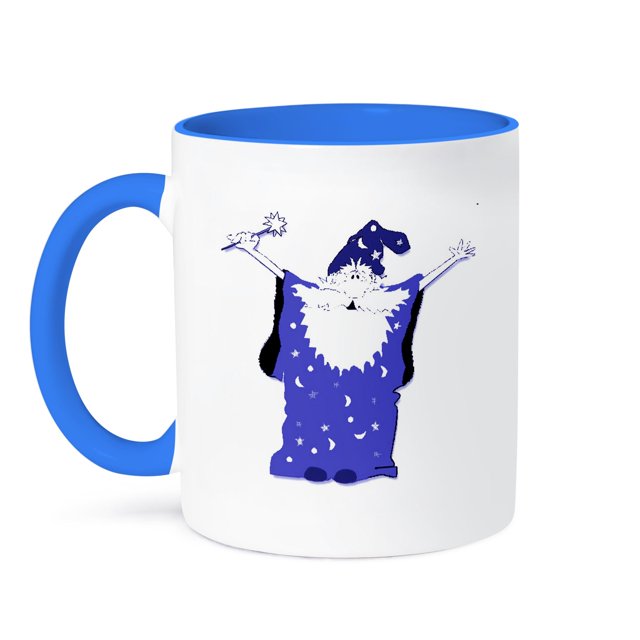 3dRose, Magic Wizard In Purple.jpg, 15oz Two-Tone Blue Mug