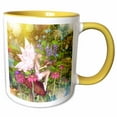 thumbnail image 1 of 3drose, Magical Fairy with Butterfly Friends, 11oz Two-tone Yellow Mug, 1 of 6