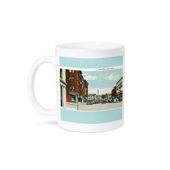 3dRose, Main Street, Athol, Massachusetts, City Street With Antique Cars, 15oz Mug
