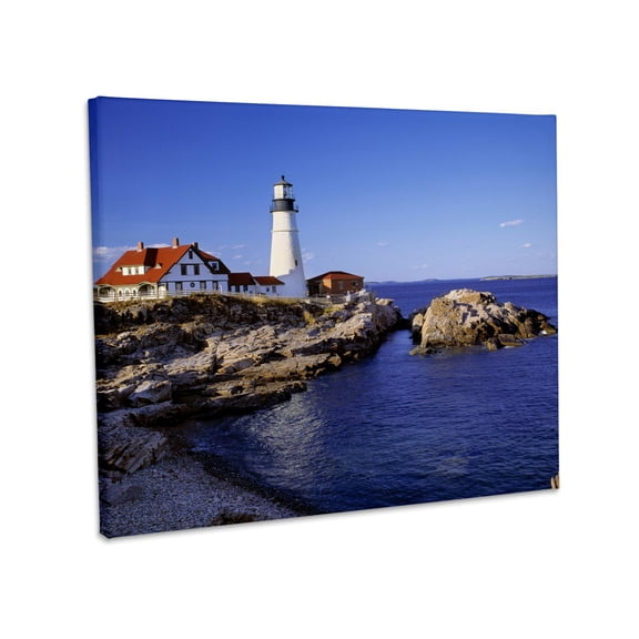 3dRose, Maine, Portland Head Lighthouse - US20 RER0011 - Ric Ergenbright, Museum Grade Canvas Wrap 10x8