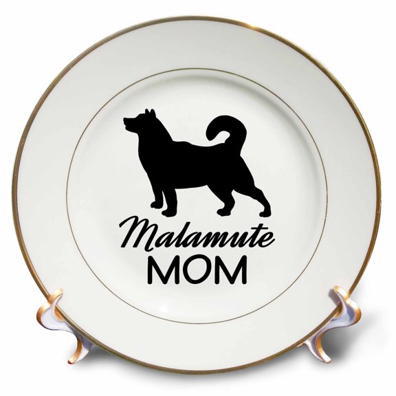 3dRose, Malamute Dog Mom - Alaskan Malamute, 8 inch Porcelain Plate