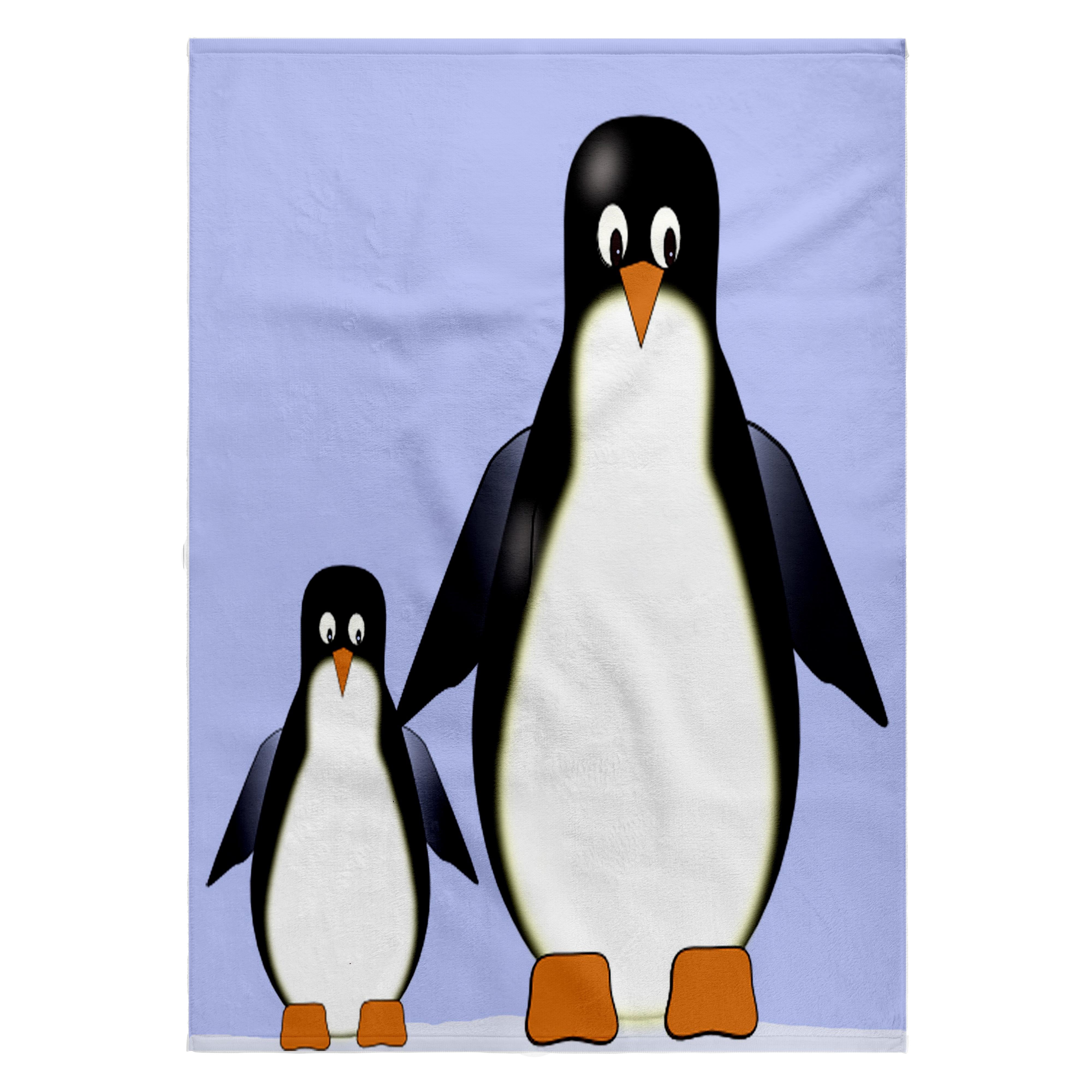 3dRose, Mama and Baby Penguin Cartoon, 22x30 Bath Hand Pool Towel