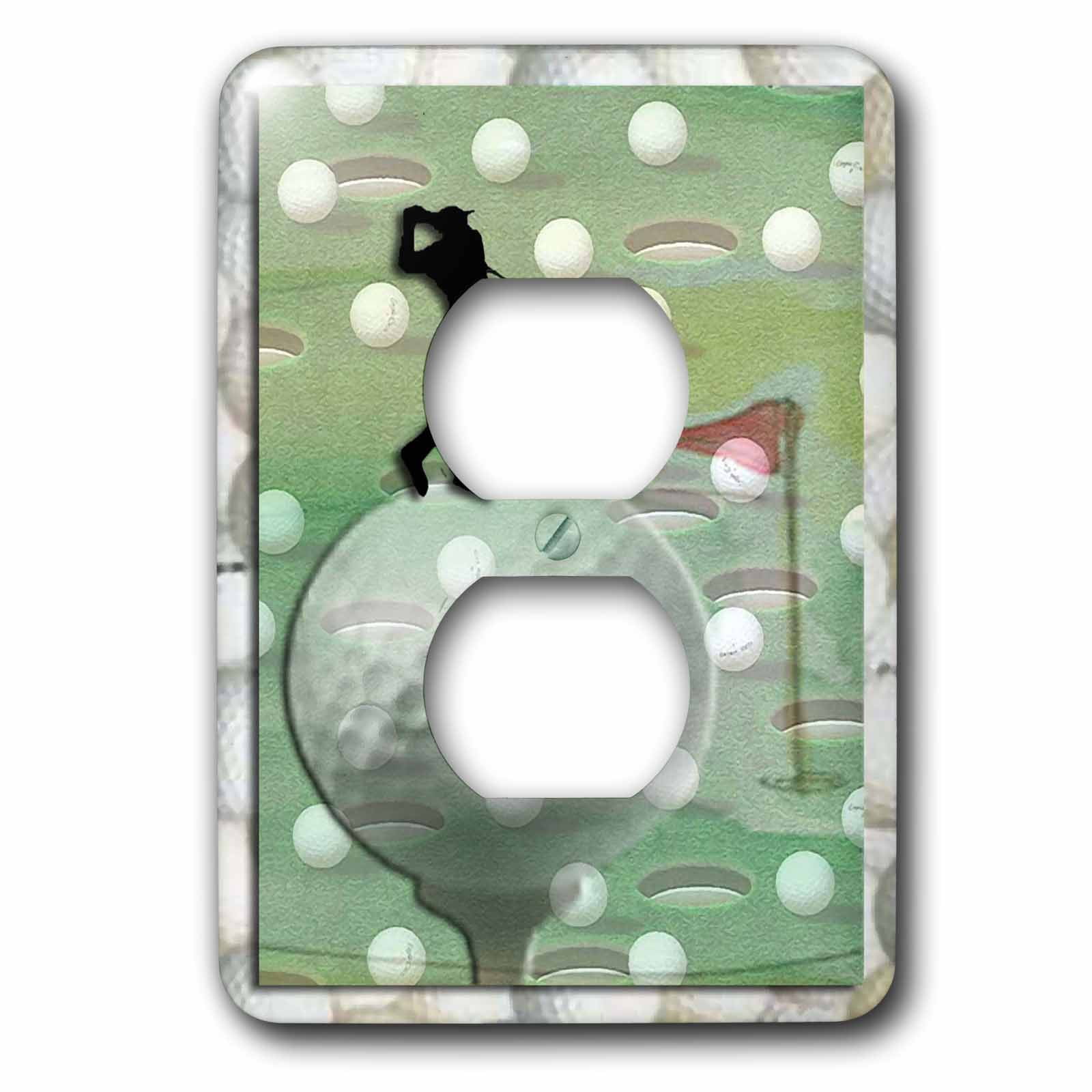 3dRose, Man on Golf Ball, 2 plug outlet cover