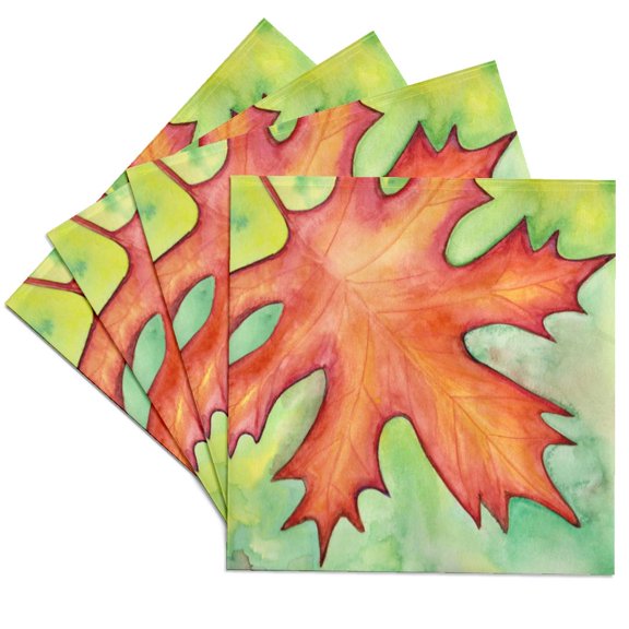 3drose, Maple Leaf, Set of 4 Ceramic Tile Coasters