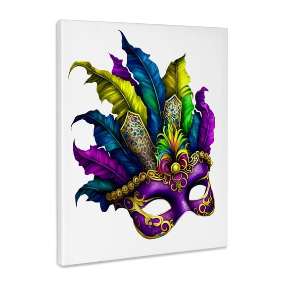 3dRose, Mardi Gras Masquerade Mask Illustration, Museum Grade Canvas Wrap 16x20