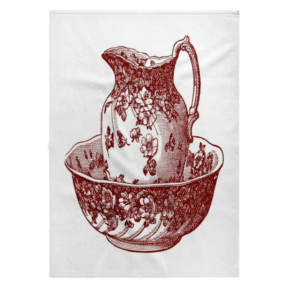 3dRose, Maroon Red Antique Pitcher And Bowl, 22x30 Bath Hand Pool Towel