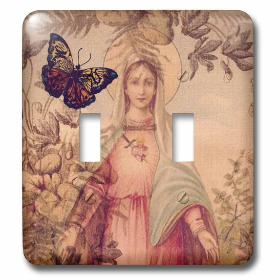 3dRose, Mary and Butterfly Digital Art, double toggle switch